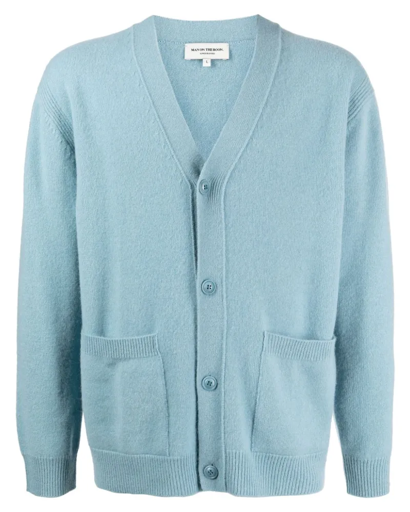 ManOnTheBoon Cardigan mit V-Ausschnitt Blau