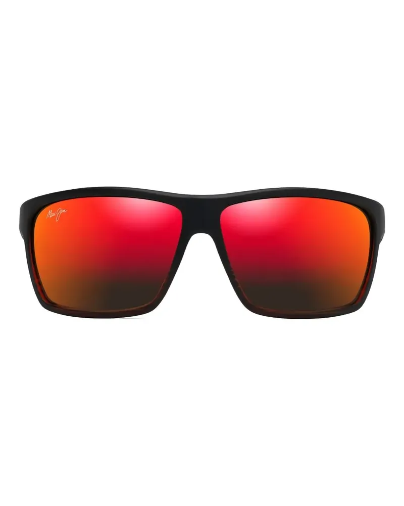 Maui Jim Alenuihaha Sonnenbrille mit eckigem Gestell - Schwarz Schwarz