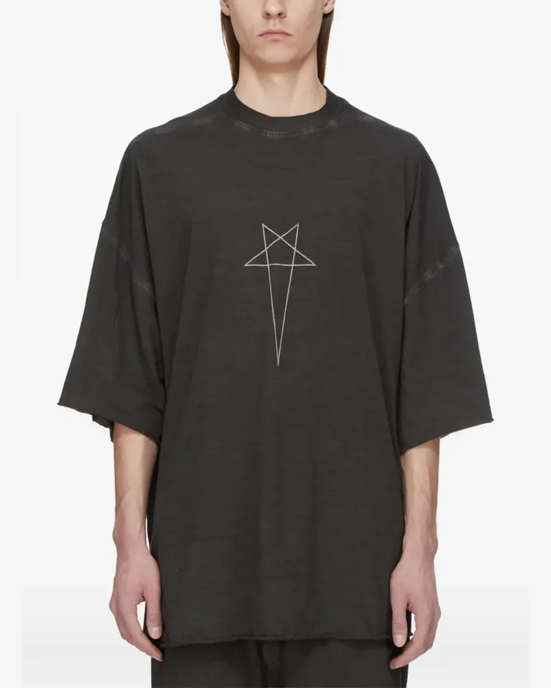 DRKSHDW by Rick Owens Oversized-T-Shirt mit Pentagramm-Print - Schwarz Schwarz