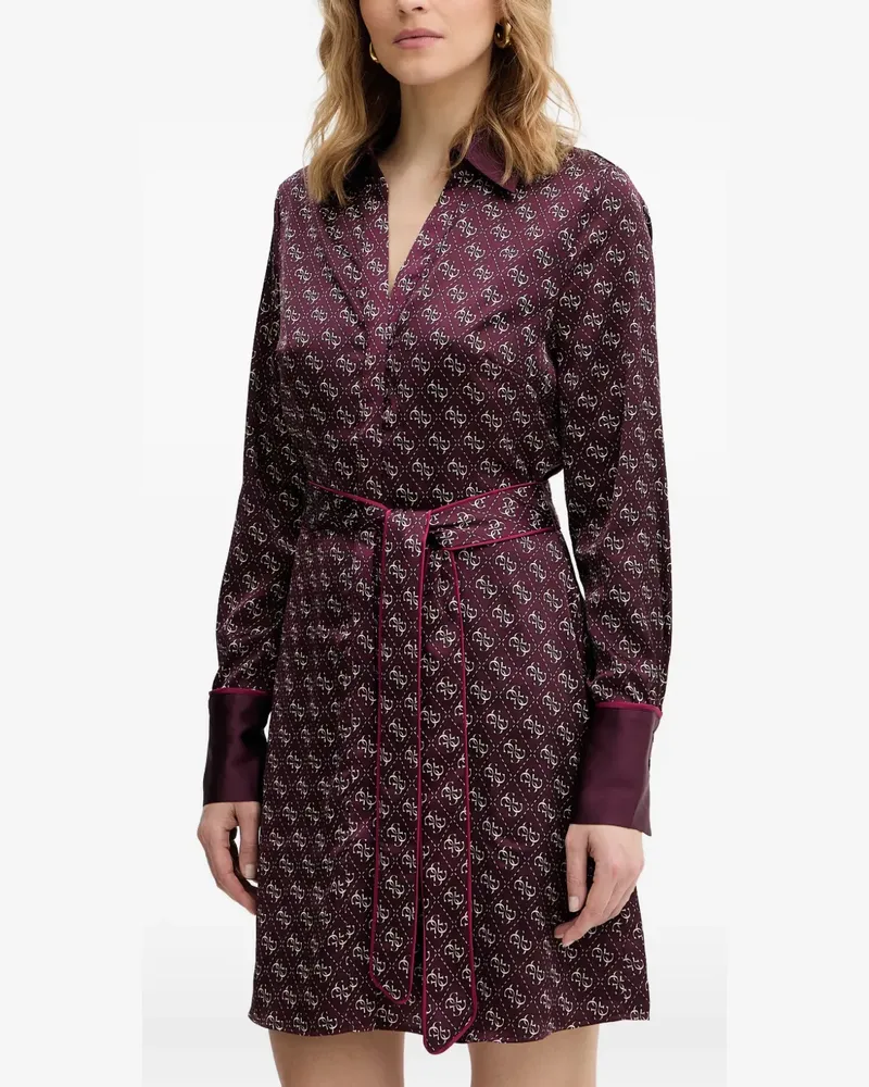 Guess Blerta 4G-print belted mini dress - Violett Violett