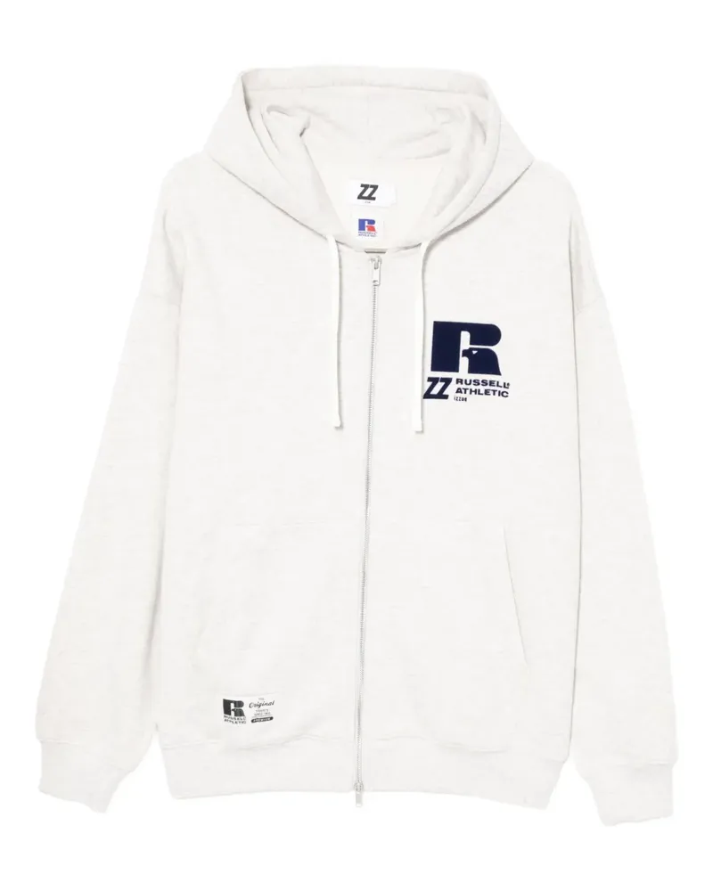 Izzue x Russell Athletic Hoodie mit Logo-Stickerei - Grau Grau
