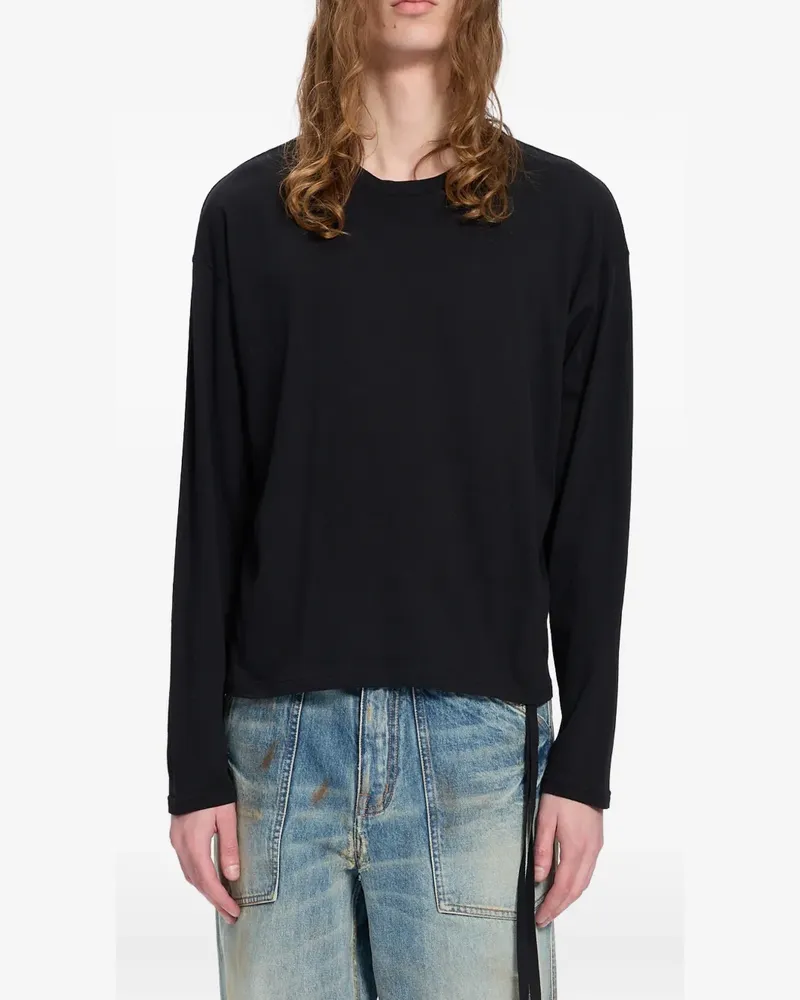 Ann Demeulemeester Langarmshirt mit Slogan-Print - Schwarz Schwarz