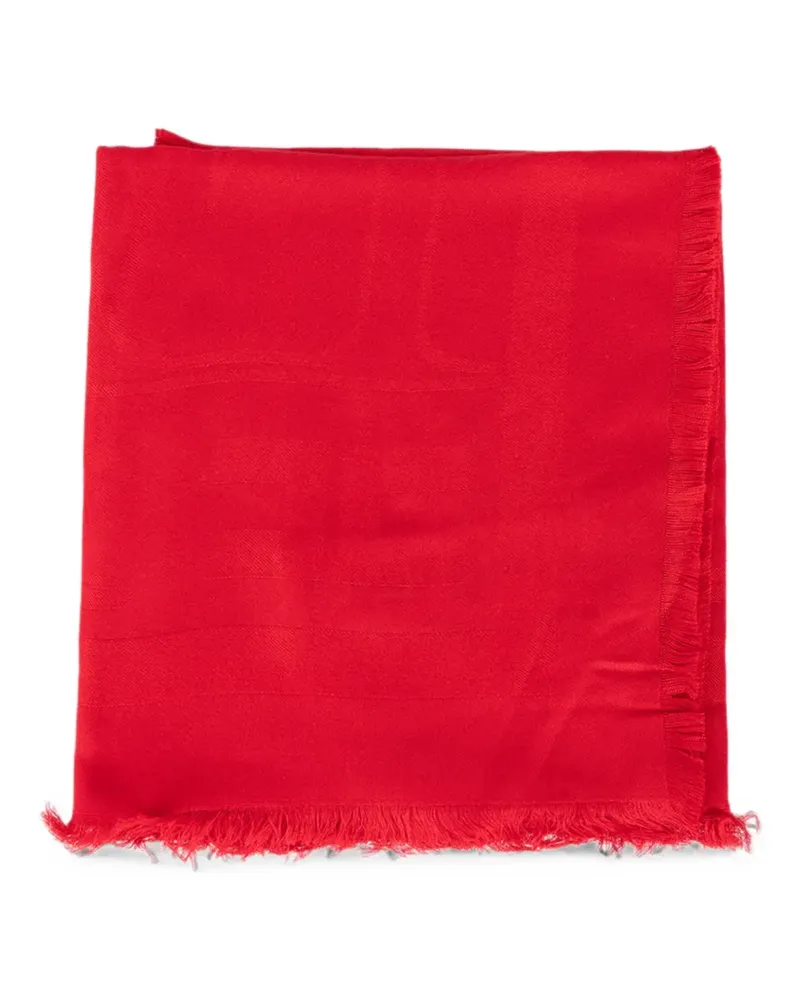 Elisabetta Franchi logo-jacquard frayed scarf - Rot Rot