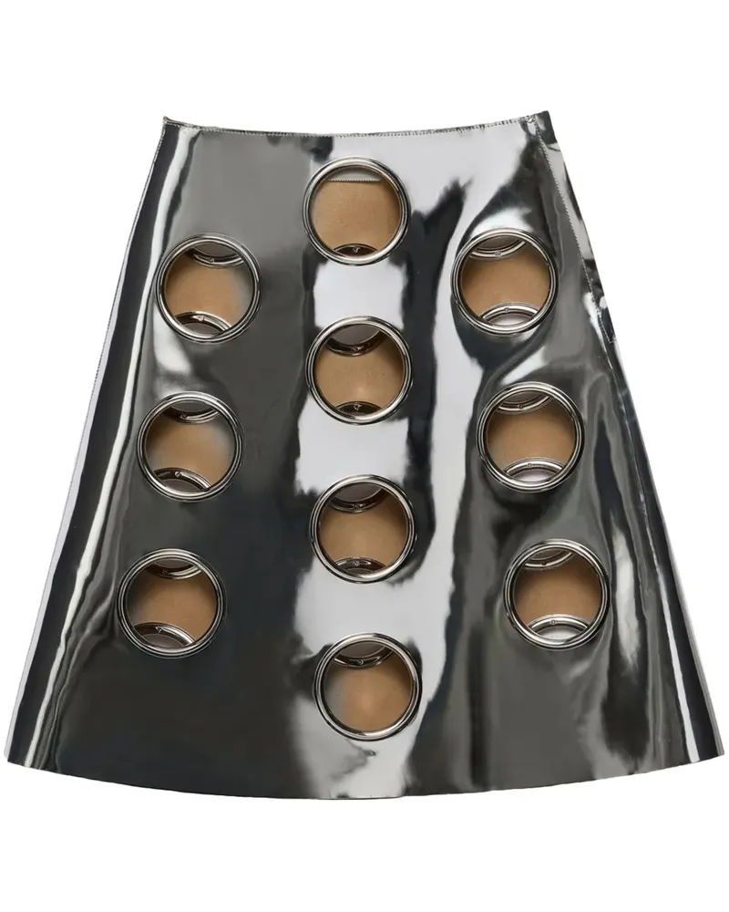 Prada Midirock im Metallic-Look - Silber Silber