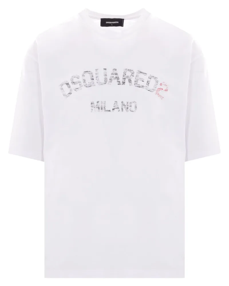 Dsquared2 T-Shirt mit Logo-Print - Weiß Weiß