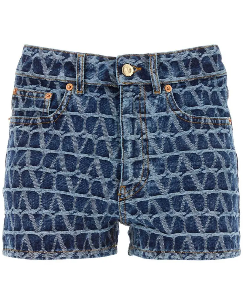 Valentino Garavani Toile Iconographe Jeansshorts - Blau Blau