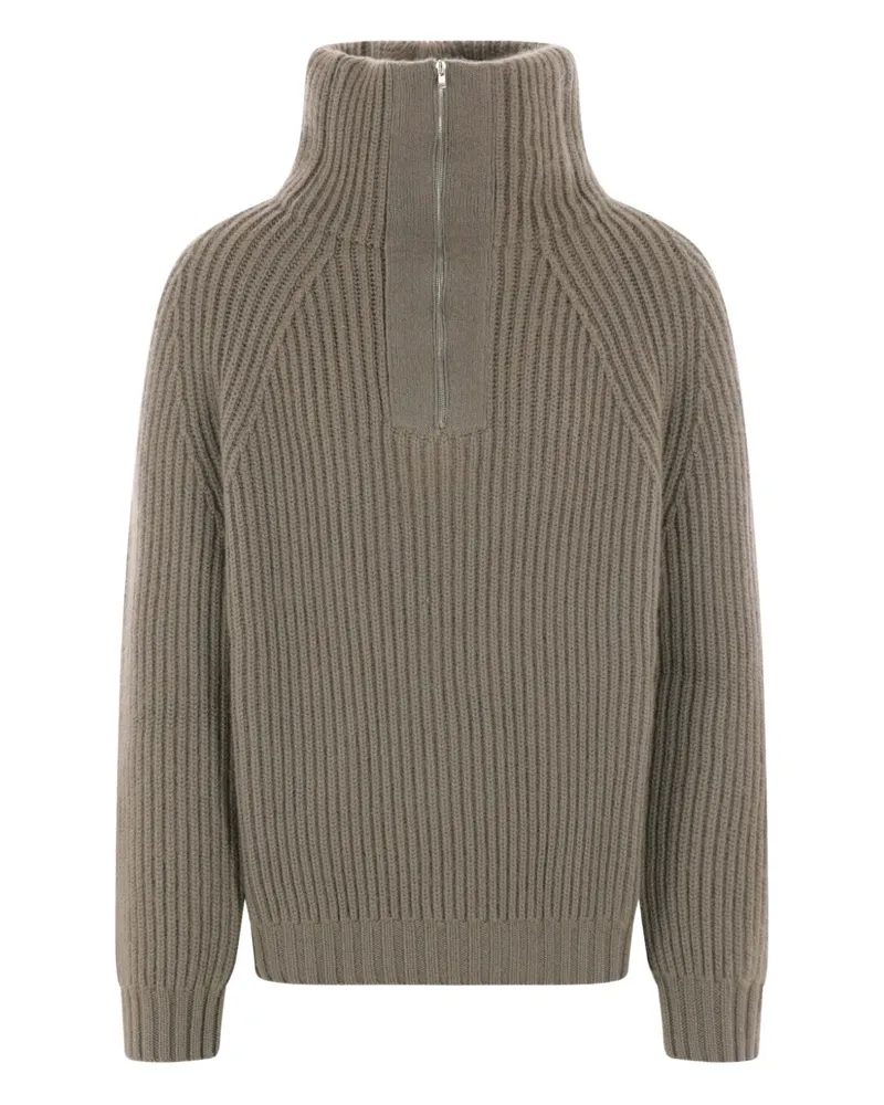 Meta Campania Collective Gerippter Pullover mit Stehkragen - Grau Grau