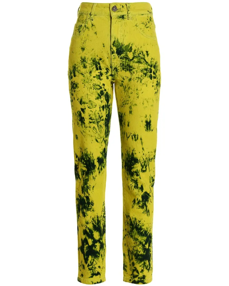 Ferrari Jeans mit Batik-Print - Gelb Gelb