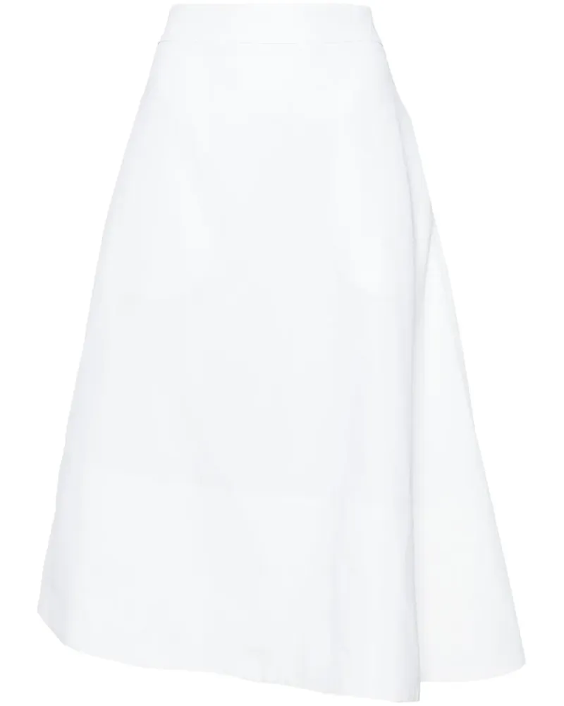 Jil Sander Asymmetrischer Midirock - Weiß Weiß