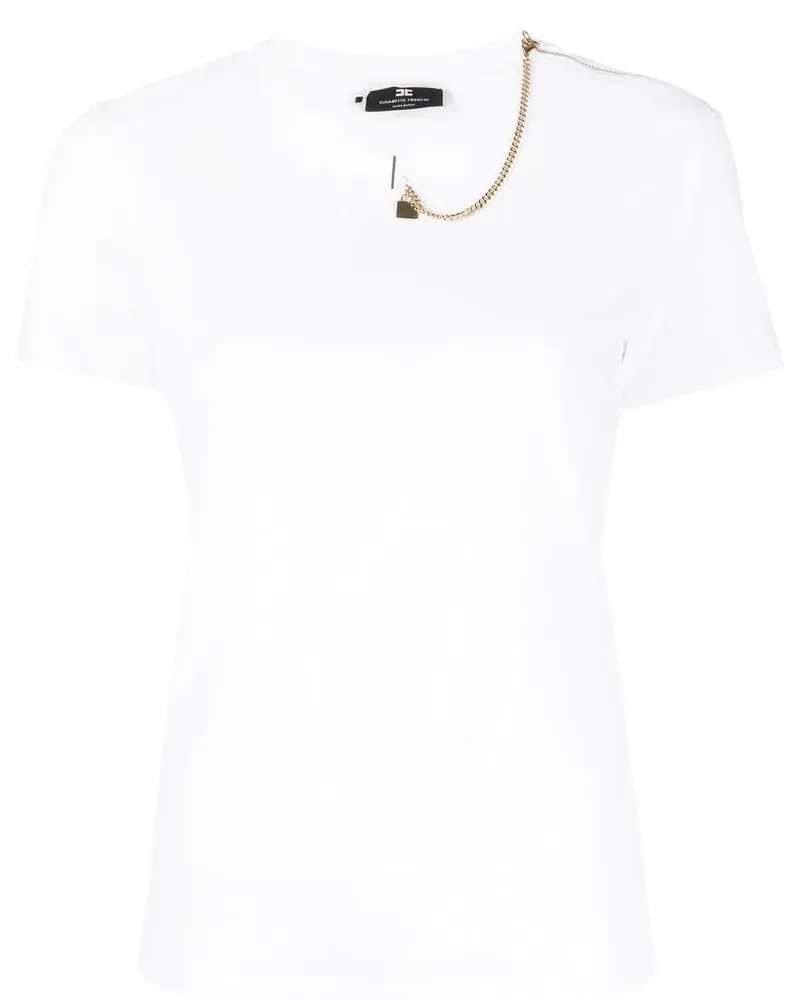 Elisabetta Franchi Hemd mit Kettendetail - Weiß Weiß