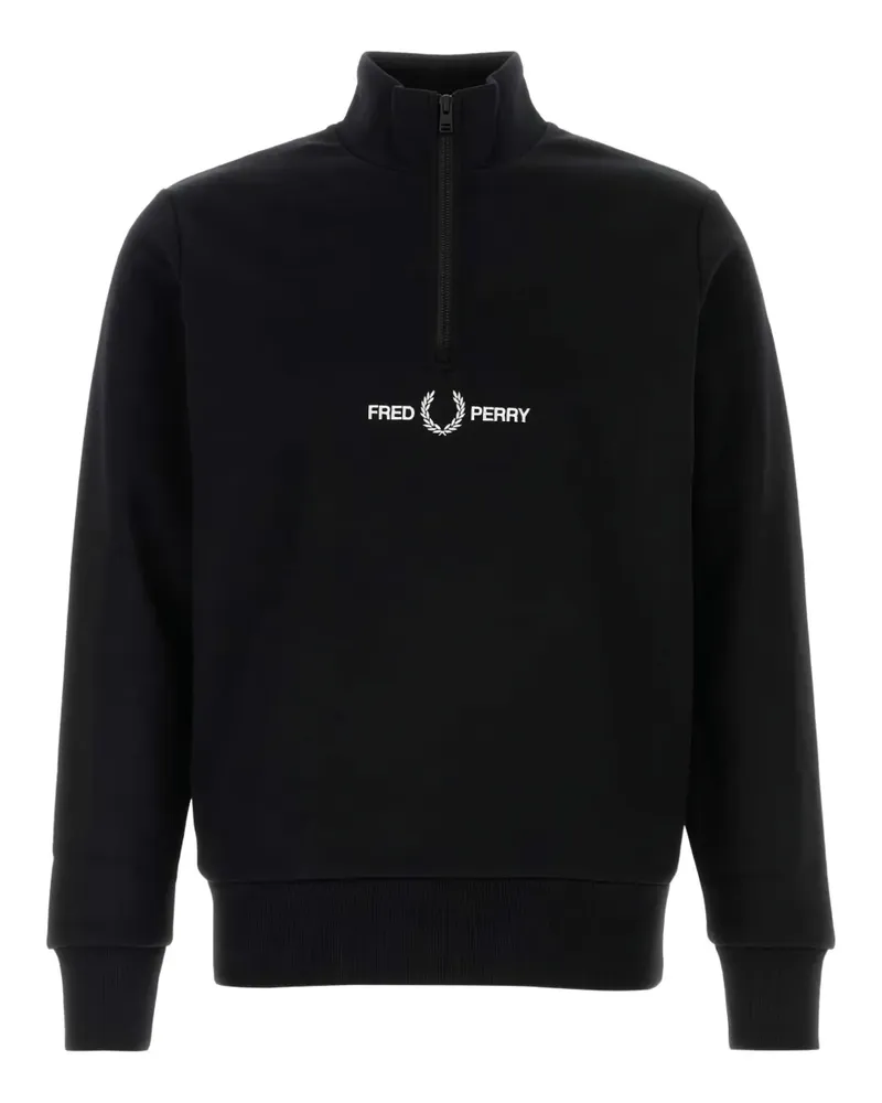 Fred Perry Double Graphic Sweatshirt - Schwarz Schwarz