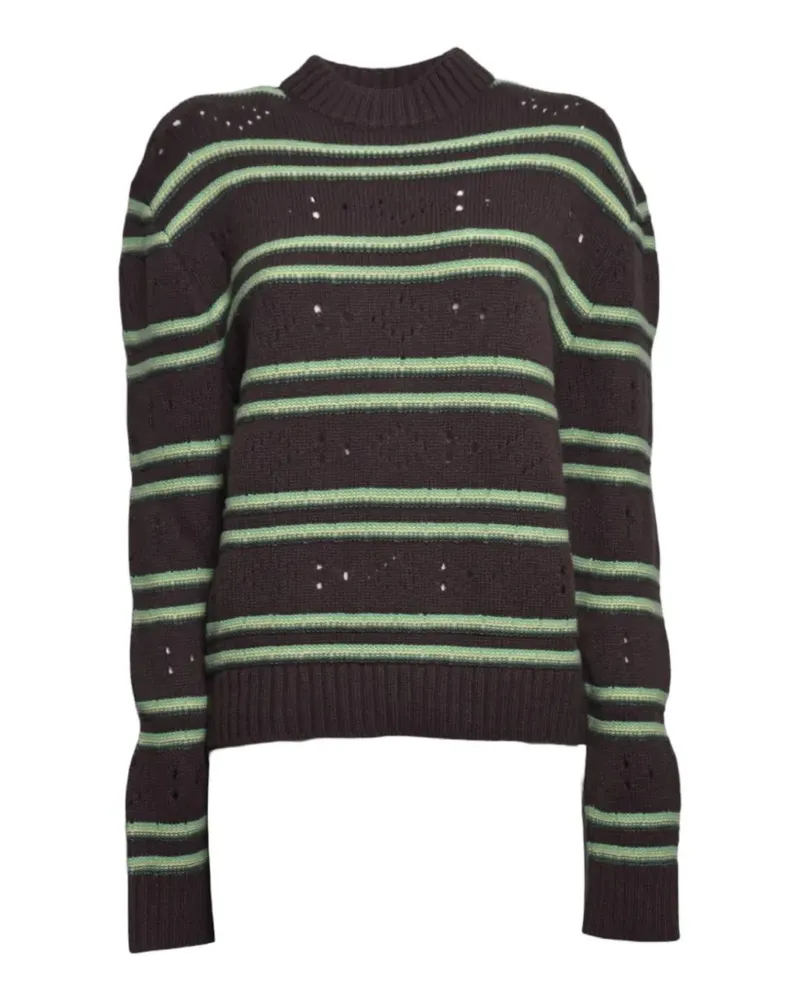 Marni Gestreifter Pullover im Distressed-Look - Braun Braun