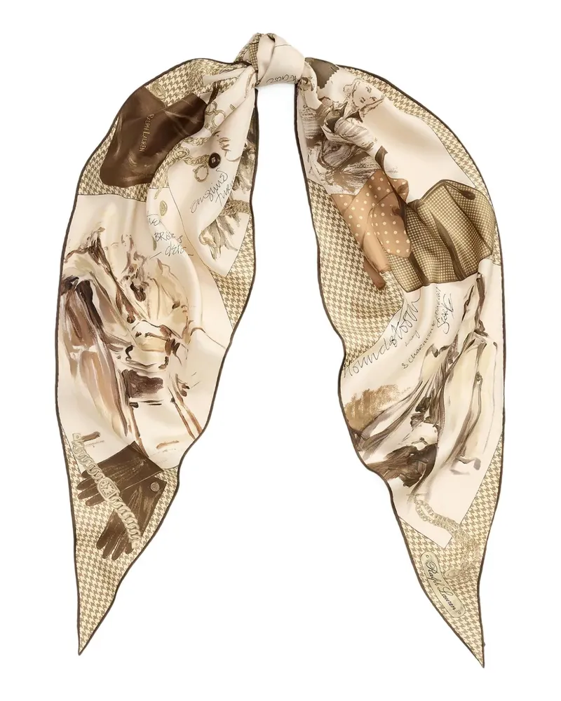 Ralph Lauren Seidenschal mit grafischem Print - Nude Nude