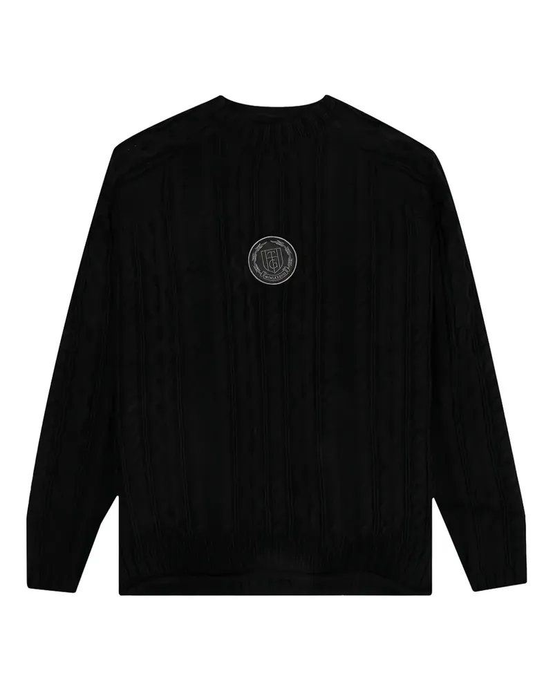 Honor The Gift Zopfmuster-Pullover mit Logo-Patch - Schwarz Schwarz