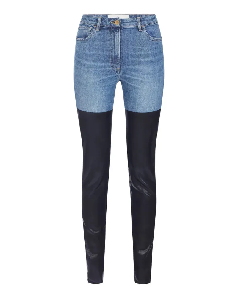 Elisabetta Franchi Zigarettenjeans mit doppelter Textur - Schwarz Schwarz
