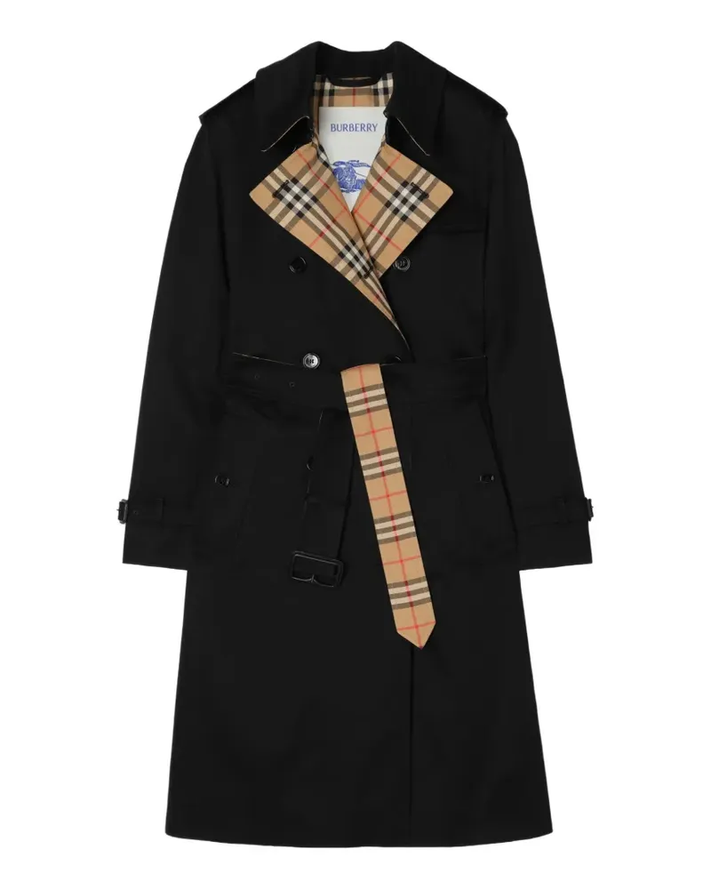 Burberry long gabardine lakefield trench coat - Schwarz Schwarz