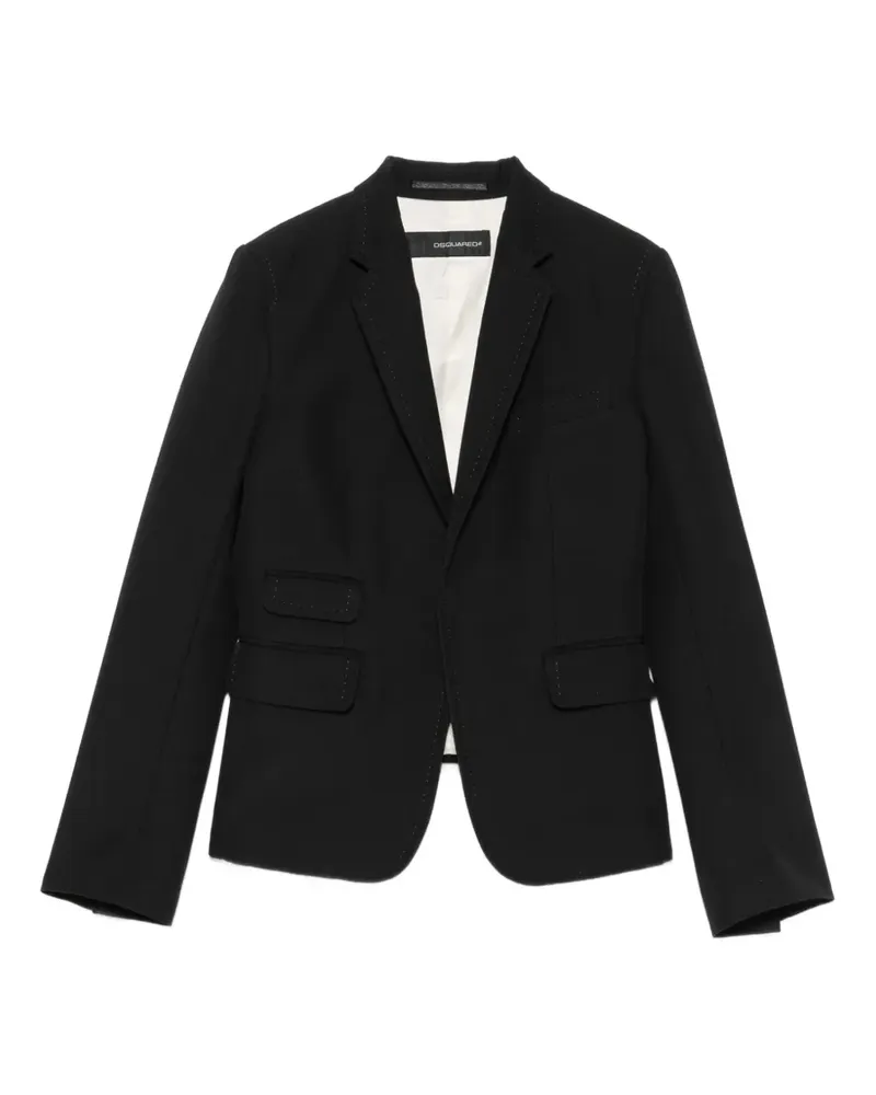 Dsquared2 2000s einreihige Jacke mit Ziernähten - Schwarz Schwarz