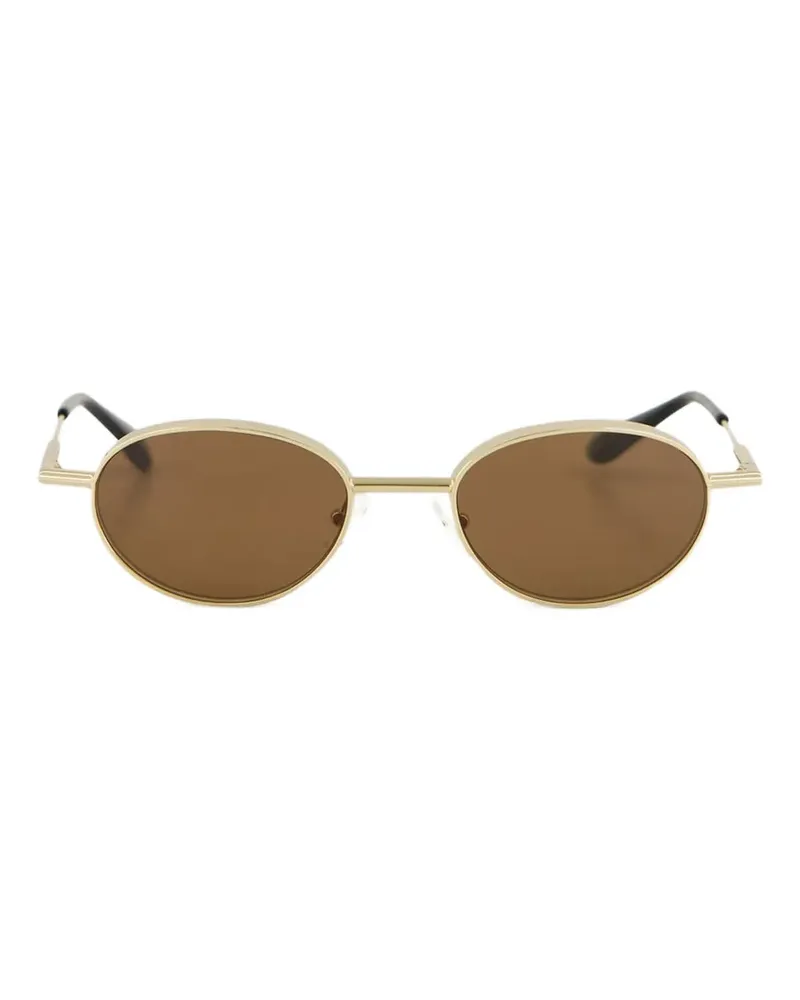 Alexander McQueen oval-frame metal sunglasses - Gold Gold