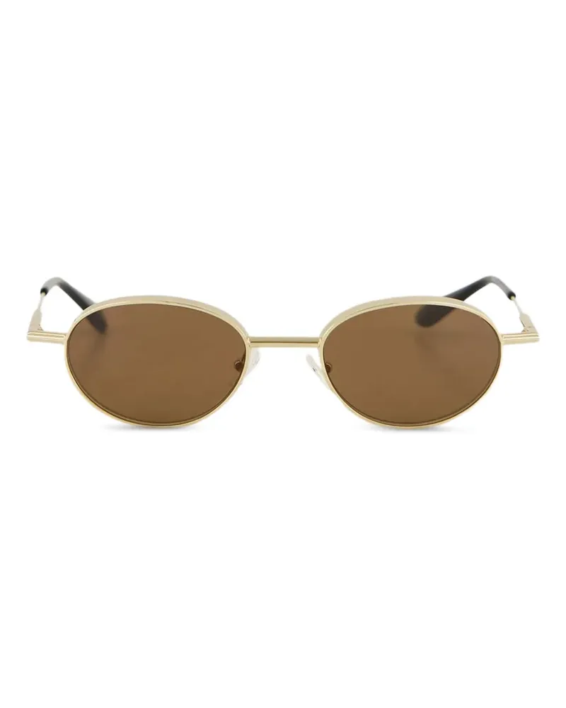 Alexander McQueen Sonnenbrille mit ovalem Gestell - Gold Gold