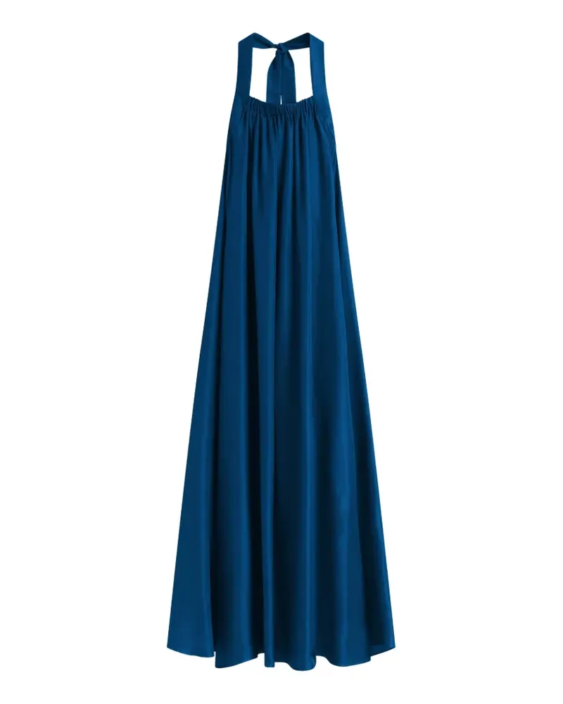 BONDI BORN Marfa silk halterneck maxi dress - Blau Blau