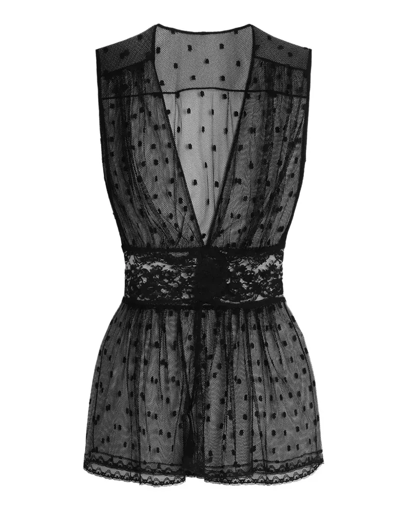 Dolce & Gabbana Oberteil mit Polka Dots - Schwarz Schwarz