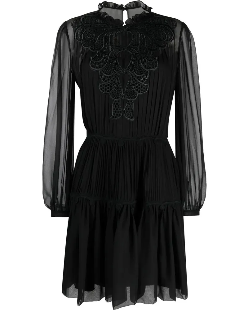 Alberta Ferretti Langärmeliges Shiftkleid - Schwarz Schwarz