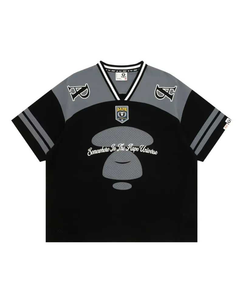 BAPE T-Shirt mit Logo-Patch - Schwarz Schwarz