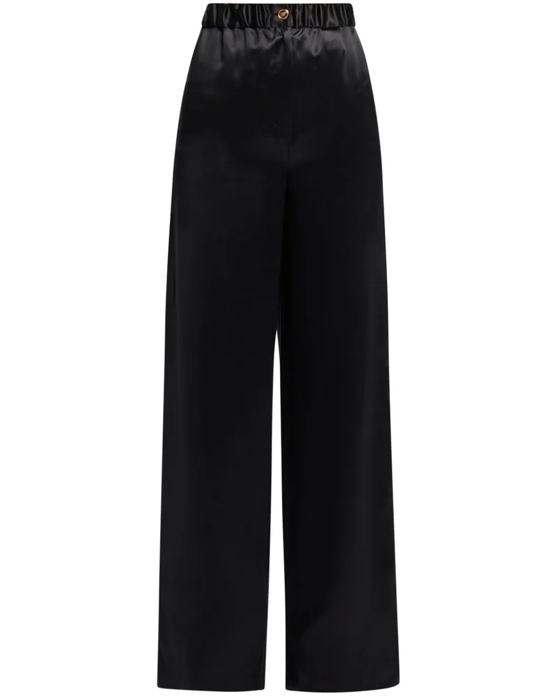 Versace Seidenhose mit weitem Bein - Schwarz Schwarz