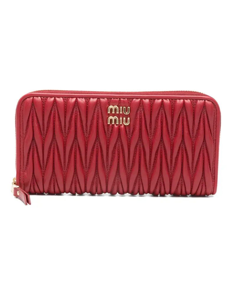 Miu Miu Portemonnaie aus Matelassé-Leder - Rot Rot