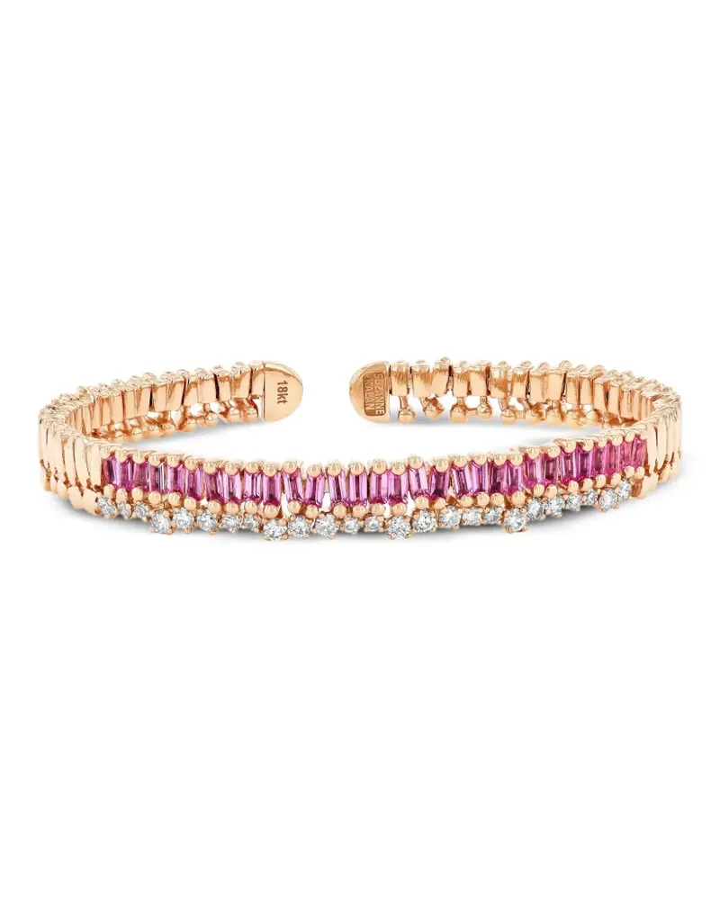 Suzanne Kalan 18kt Rotgoldarmband mit Diamant und blauem Saphir Gold