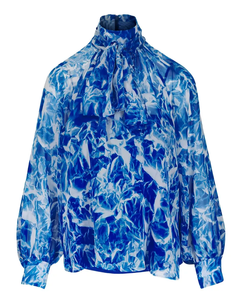 Akris tie-neck blouse - Blau Blau