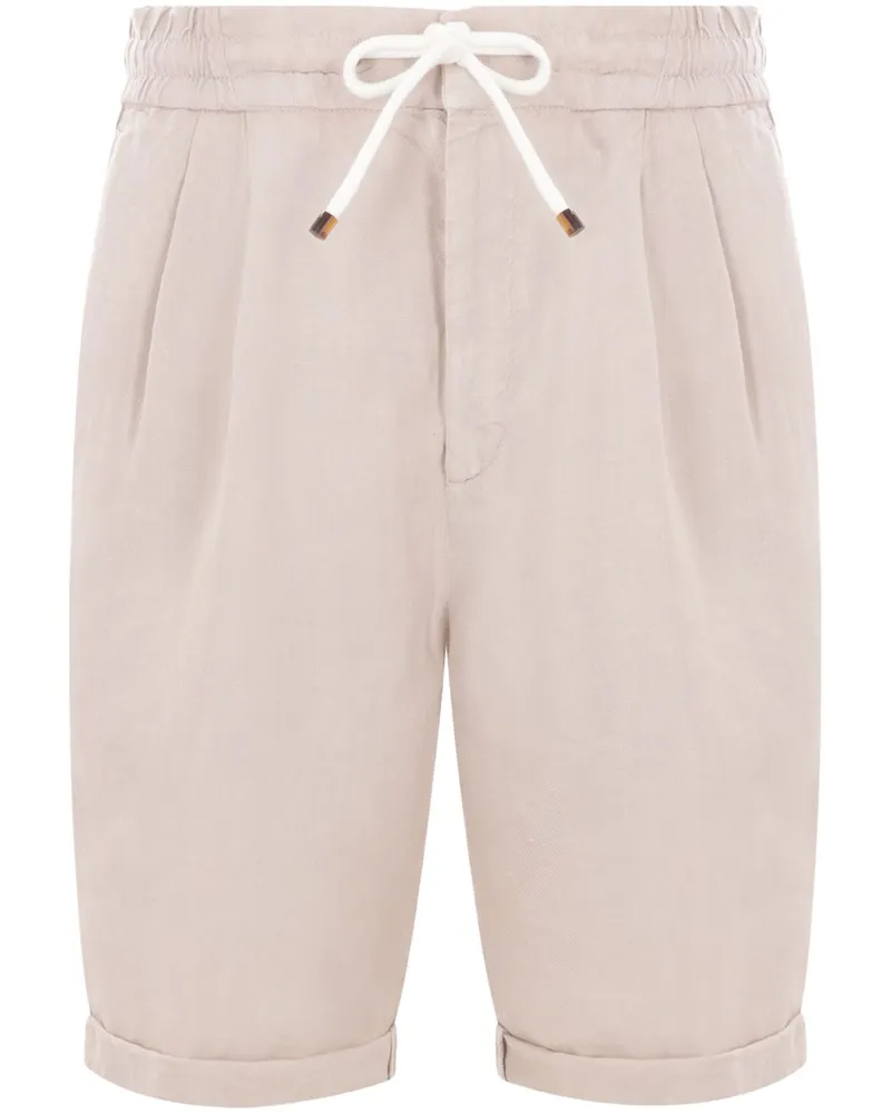 Brunello Cucinelli Joggingshorts aus Leinen - Nude Nude