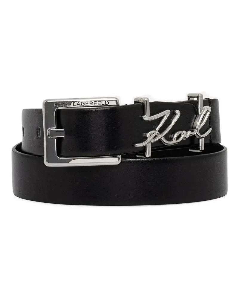 Karl Lagerfeld Signature logo-plaque belt - Schwarz Schwarz