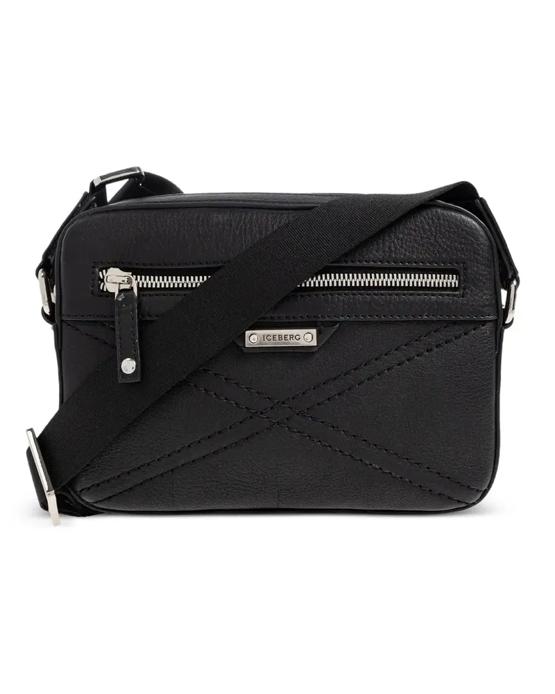 Iceberg Schultertasche aus Leder - Schwarz Schwarz