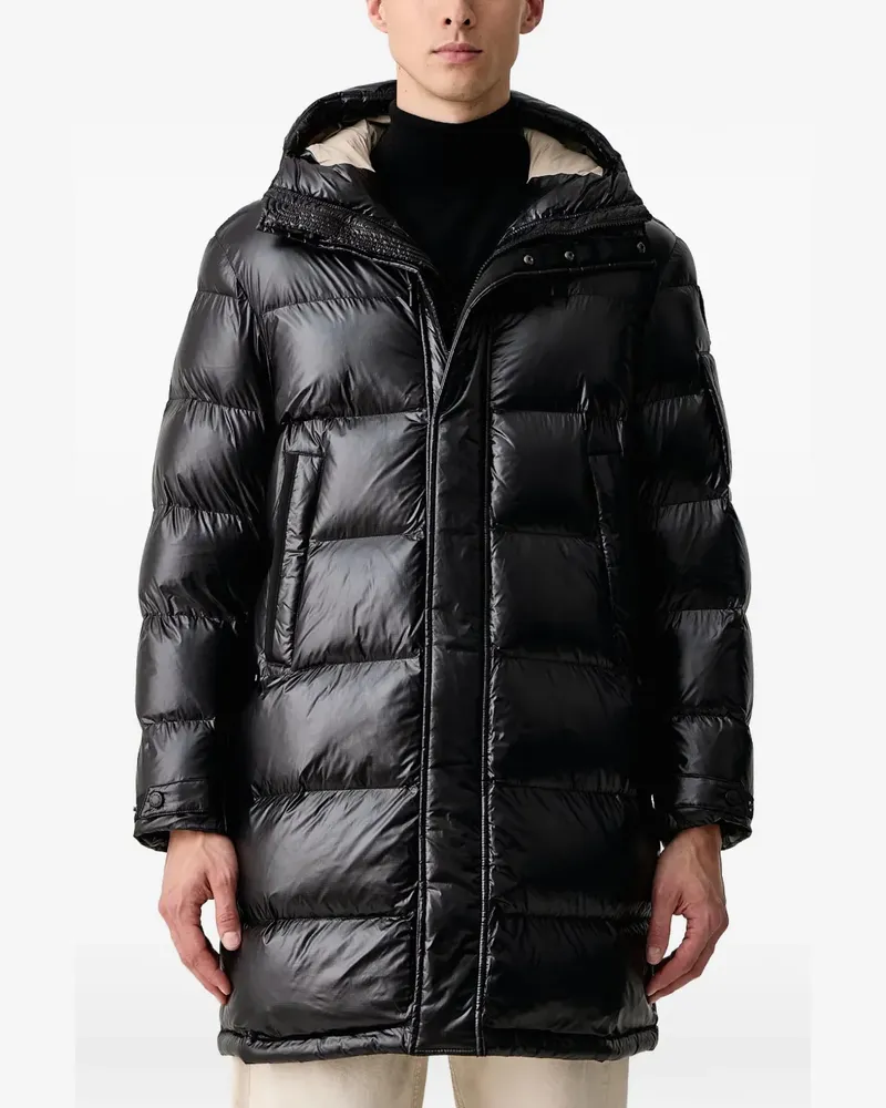 Blauer quilted Sorona® Aura hooded jacket - Schwarz Schwarz