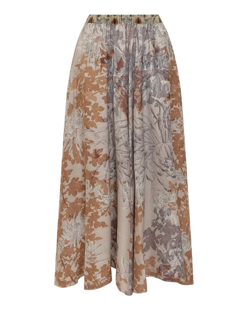 Pierre-Louis Mascia Tetris Maxirock mit Blumen - Nude Nude