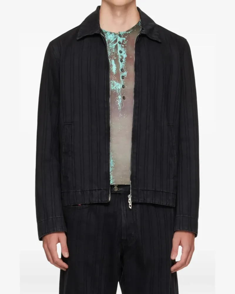Diesel D-Rohe pinstripe-pattern denim jacket - Schwarz Schwarz