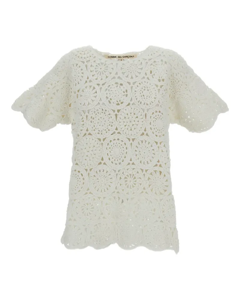 Comme des Garçons crochet-knit T-shirt - Nude Nude