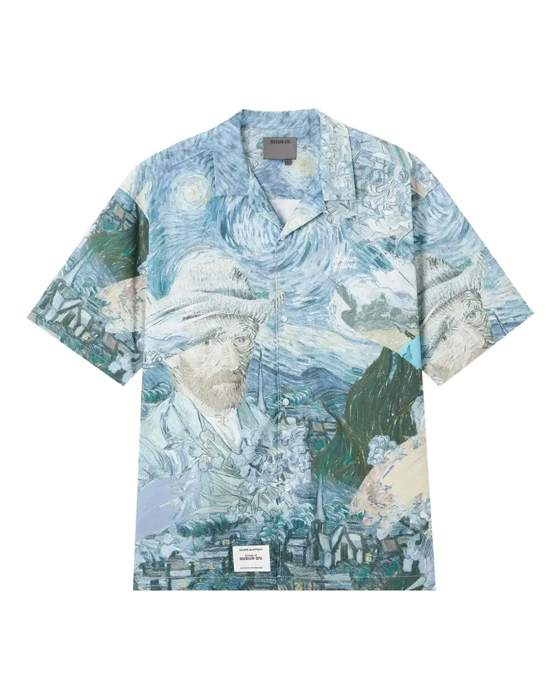 Musium Div. Kurzärmeliges Van Gogh Hemd - Blau Blau
