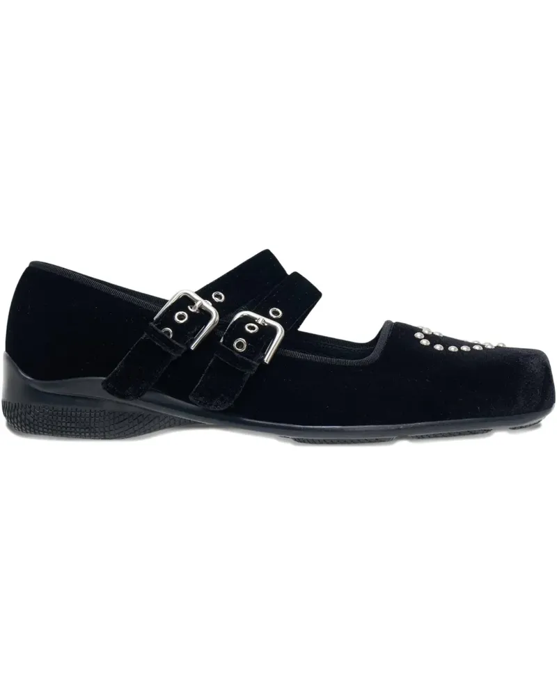 OPEN YY Ballerinas mit Herznieten - Schwarz Schwarz