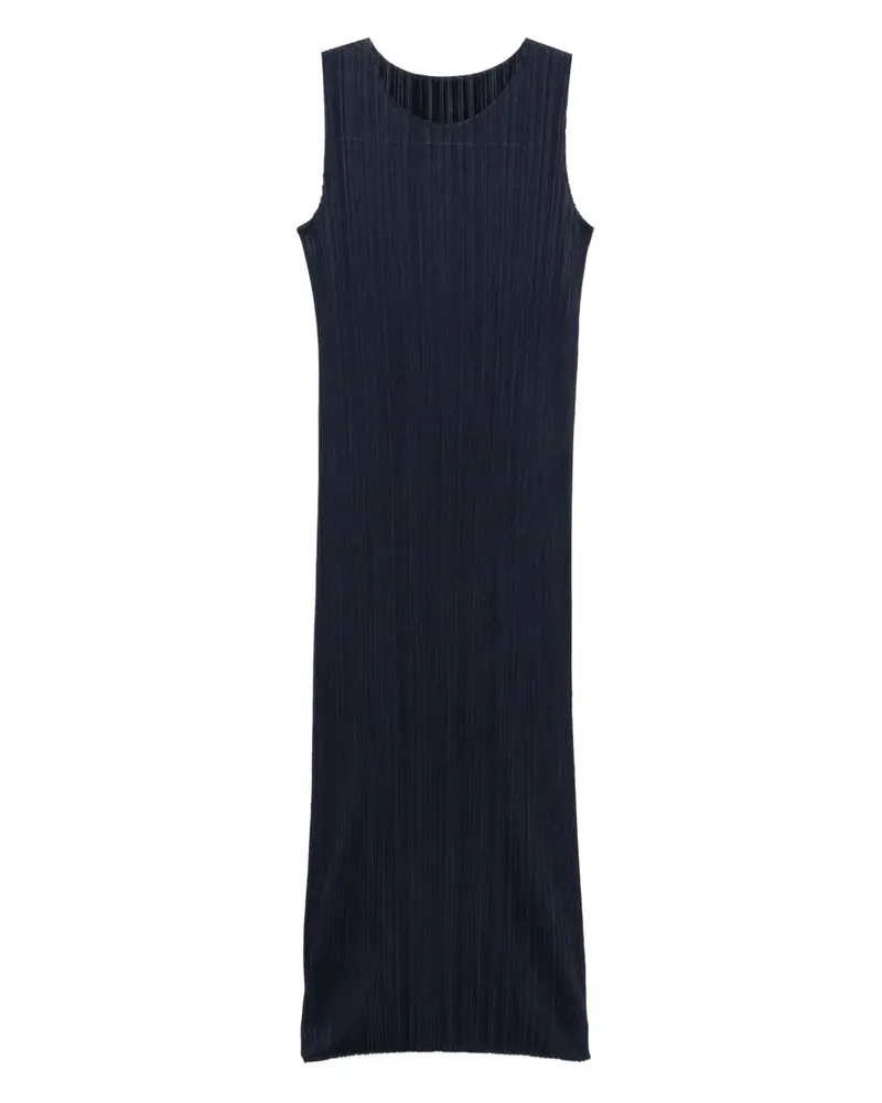 Issey Miyake Ärmelloses Midikleid mit Falten - Blau Blau