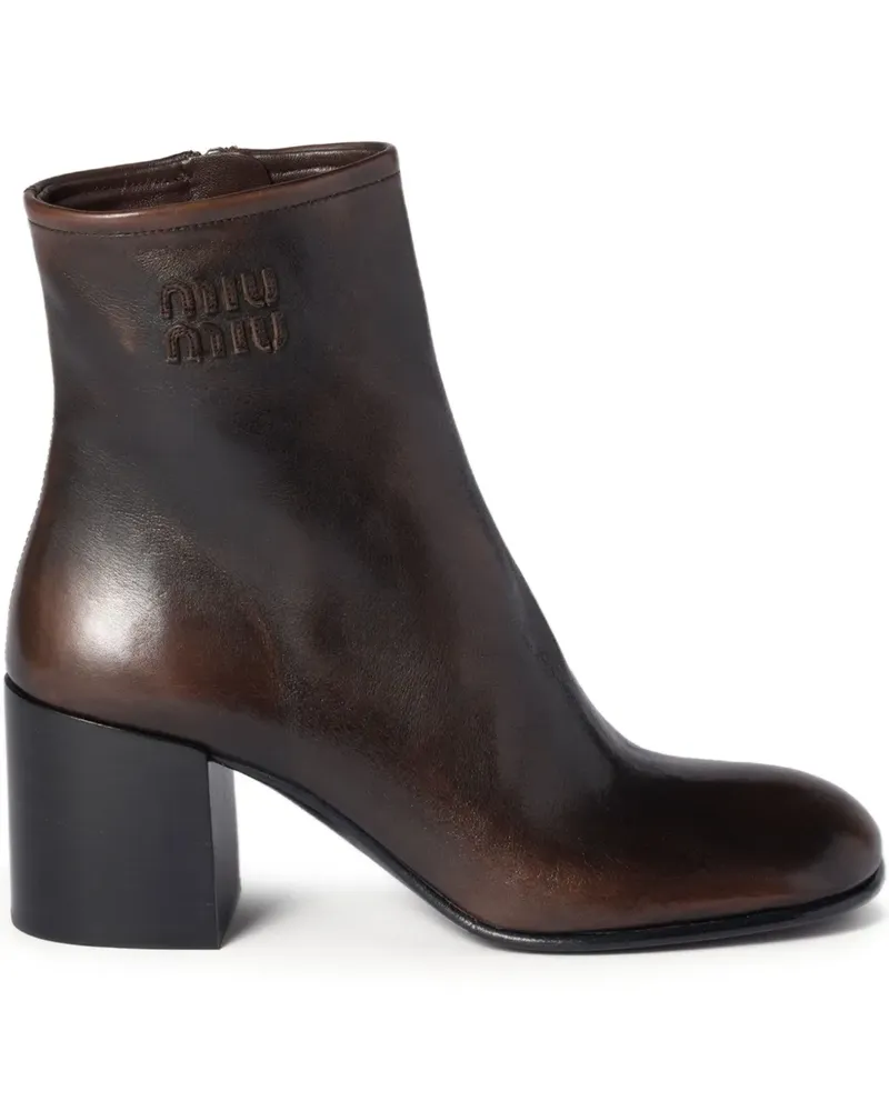 Miu Miu Stiefel mit Blockabsatz - Braun Braun