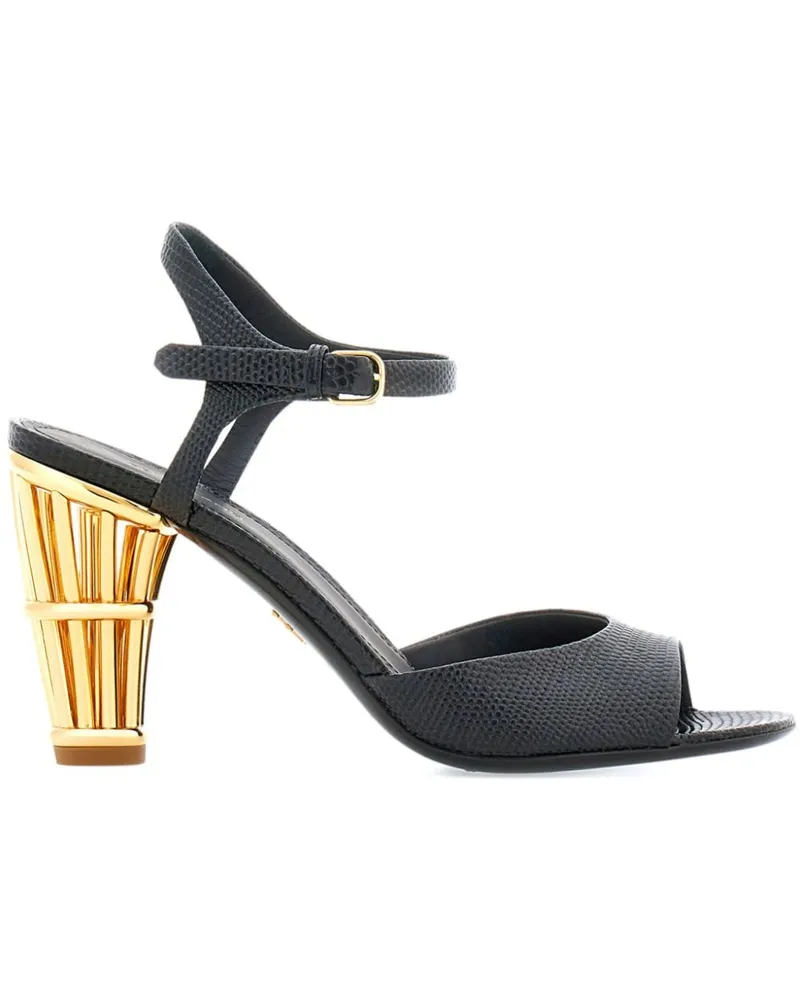 Ferragamo Cage Sandalen aus Leder 85mm Schwarz