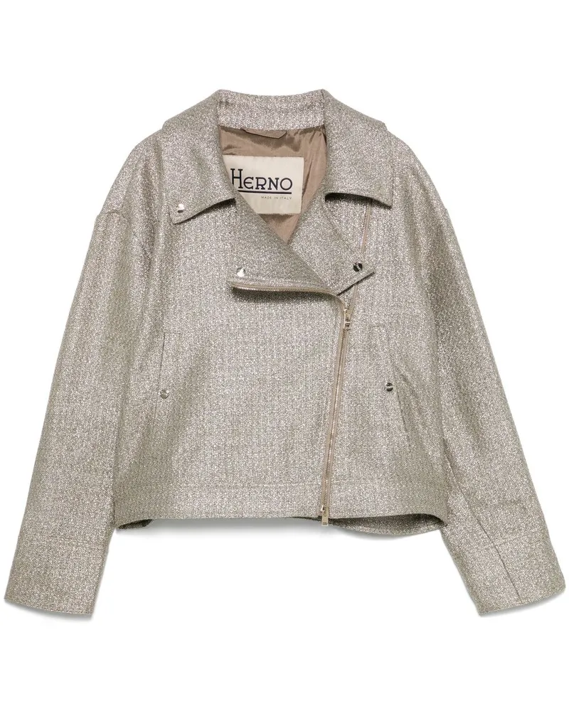 Herno Bikerjacke aus Lurex - Gold Gold