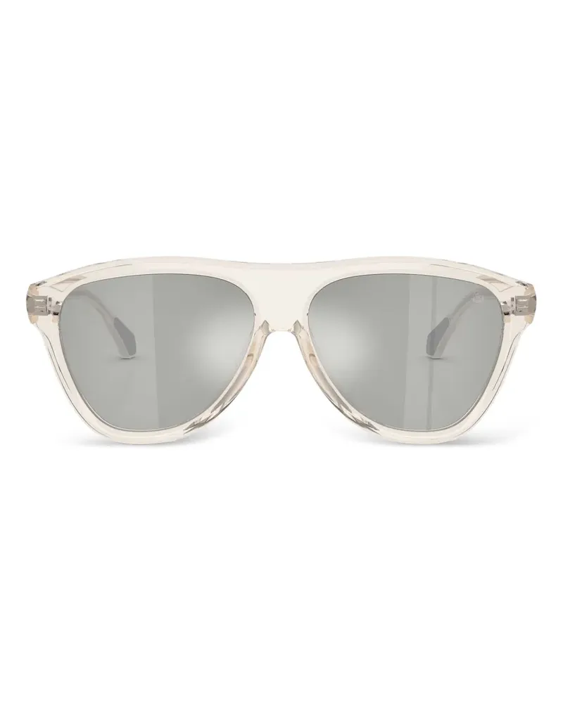Moncler Incline Sonnenbrille mit geometrischem Gestell - Nude Nude