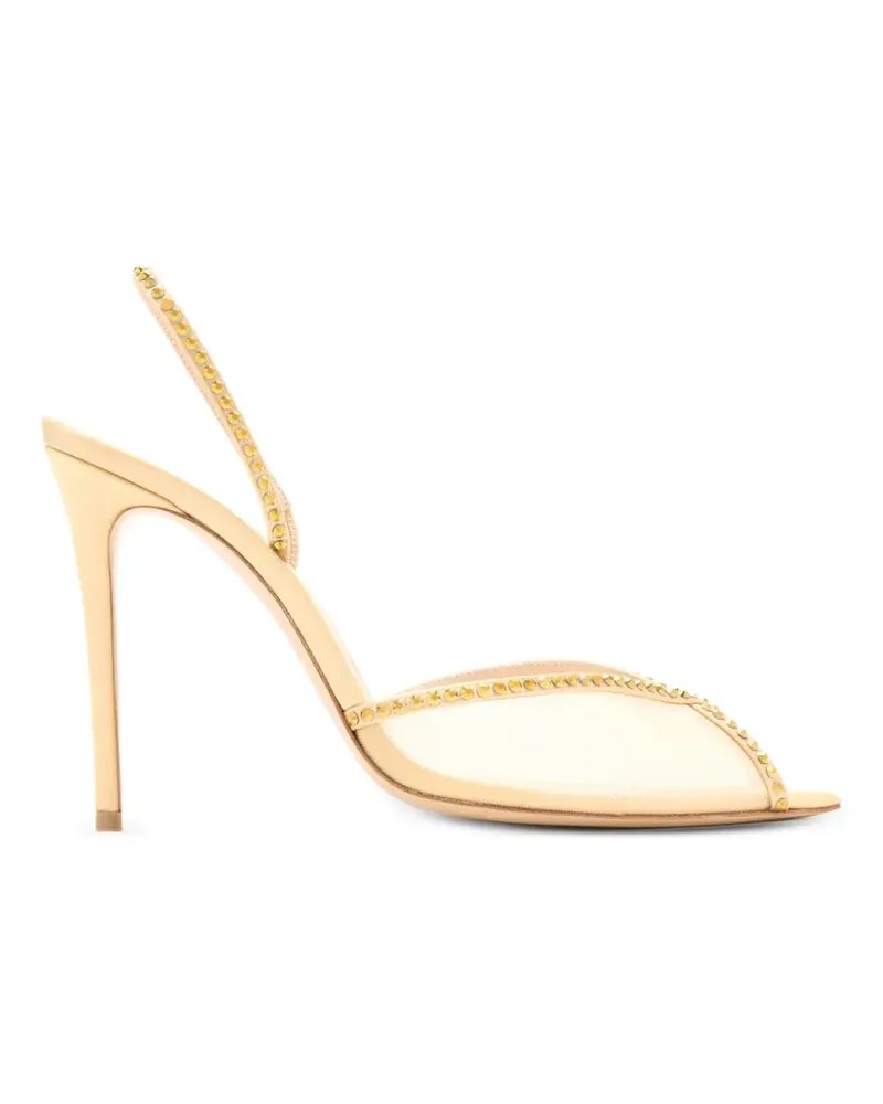 Andrea Wazen Katy Sandalen aus Mesh - Nude Nude