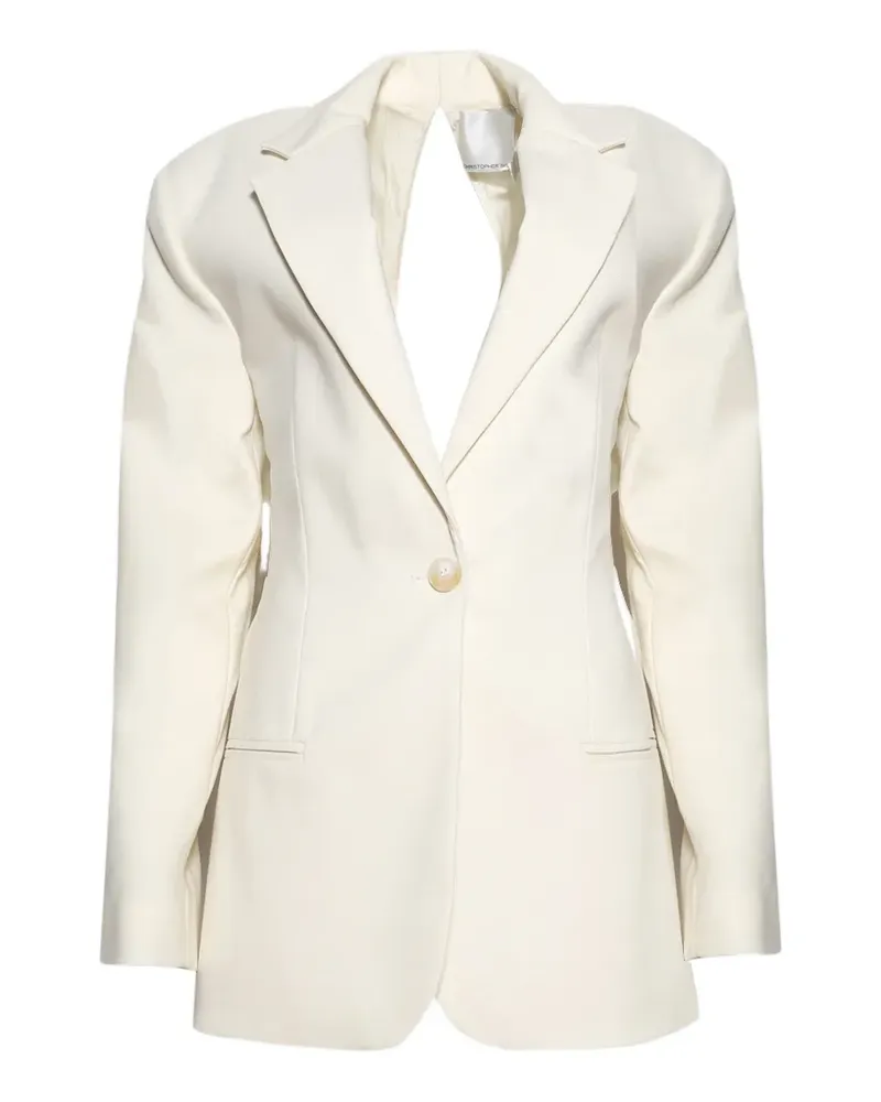 Christopher Esber bow-back twill blazer - Weiß Weiß