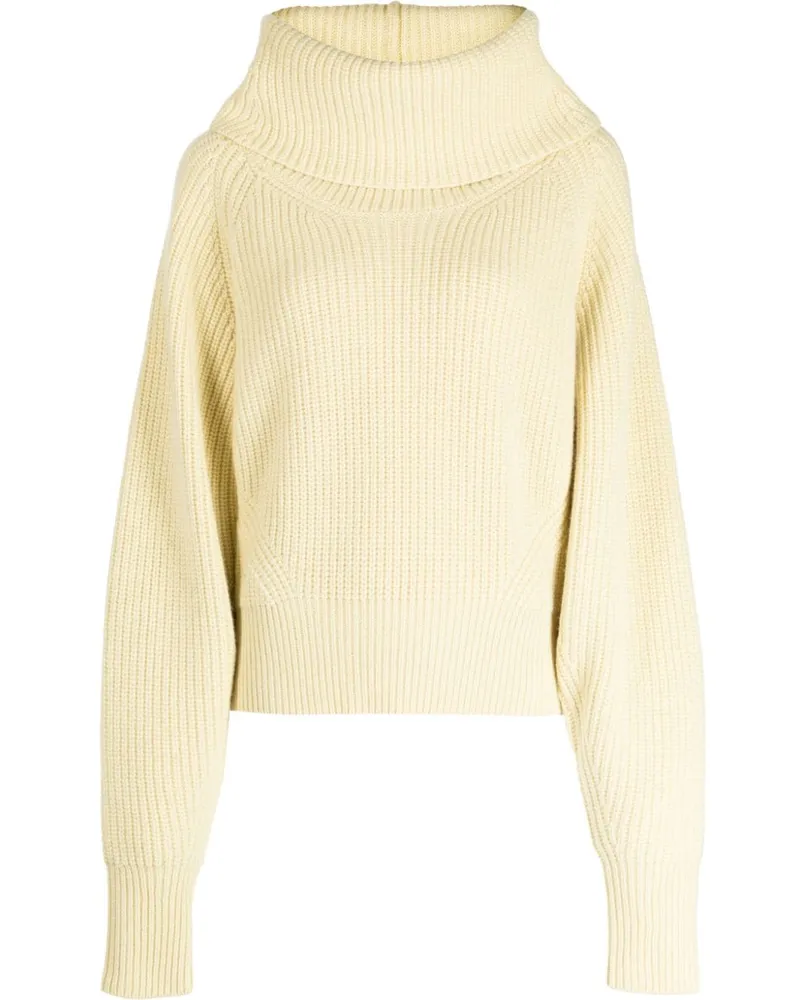 Sa Su Phi Gerippter Pullover mit Stehkragen - Gelb Gelb