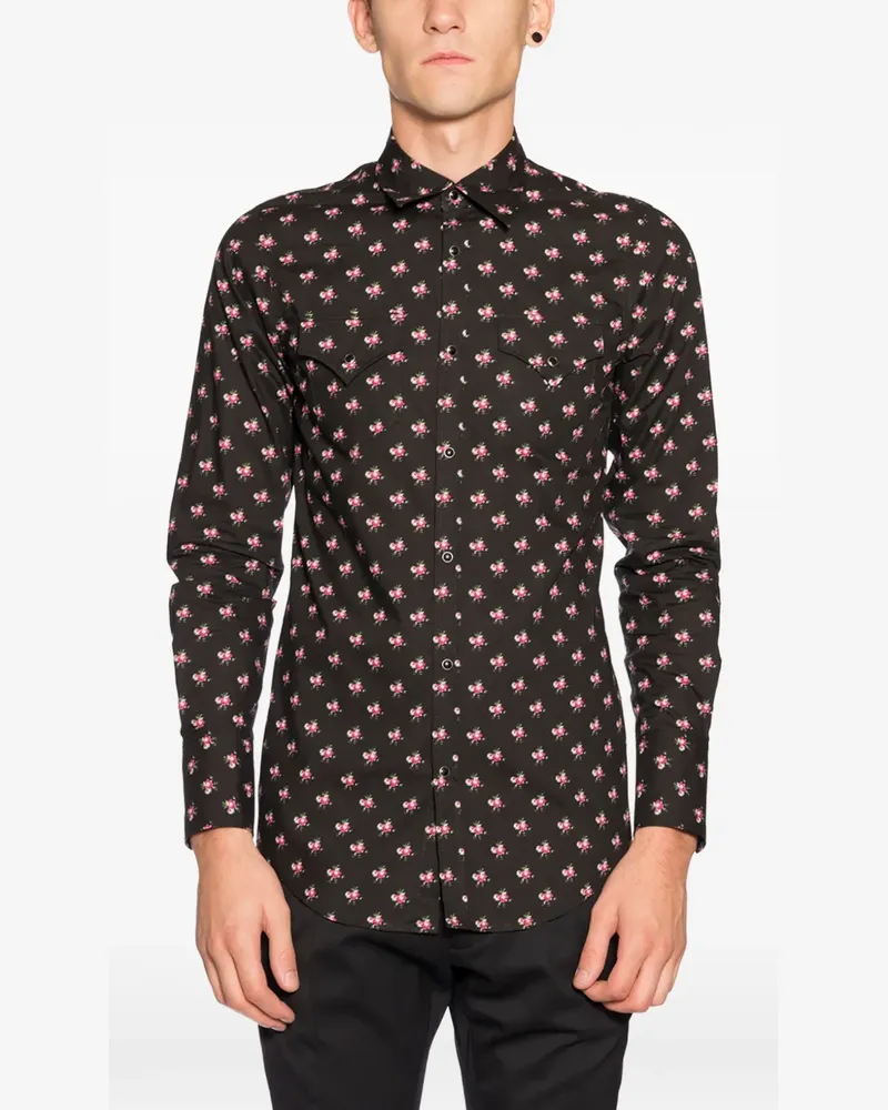 Dsquared2 patterned western shirt - Schwarz Schwarz