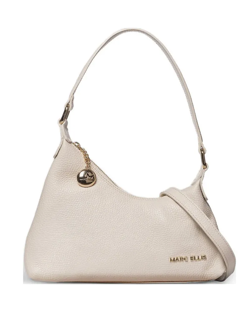 MARC ELLIS small Wynn pebbled-effect shoulder bag - Nude Nude